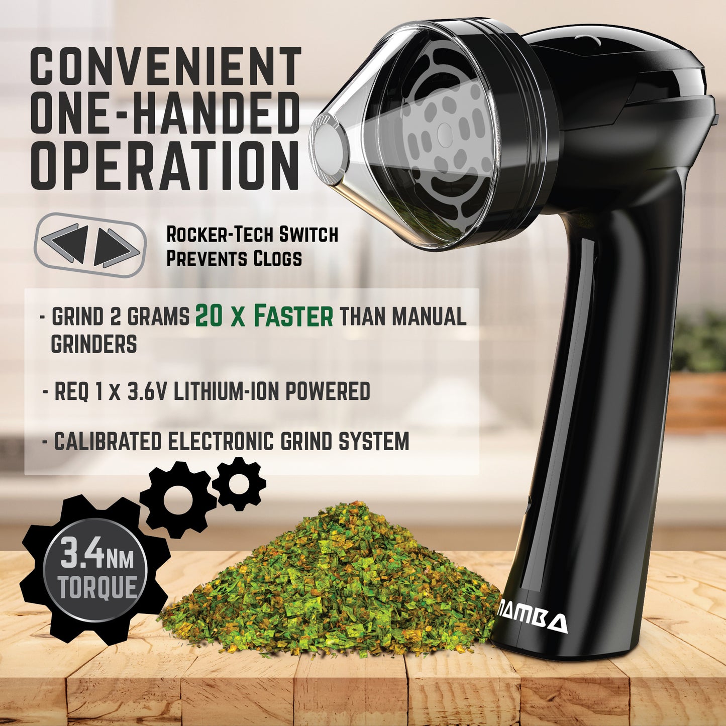 Extra Large Mamba Grinder V2 55mm 2 Gram Electric Herb Grinder