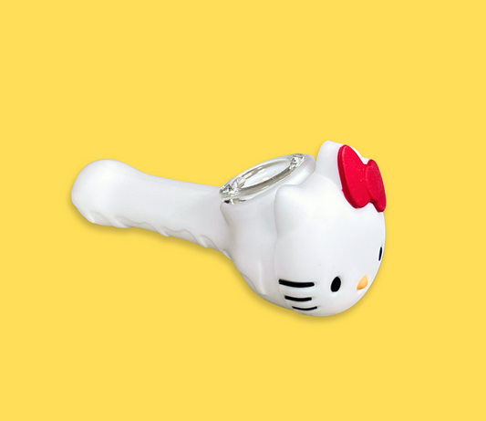 Hello Kitty Silicone Hand Pipe | In White and Black