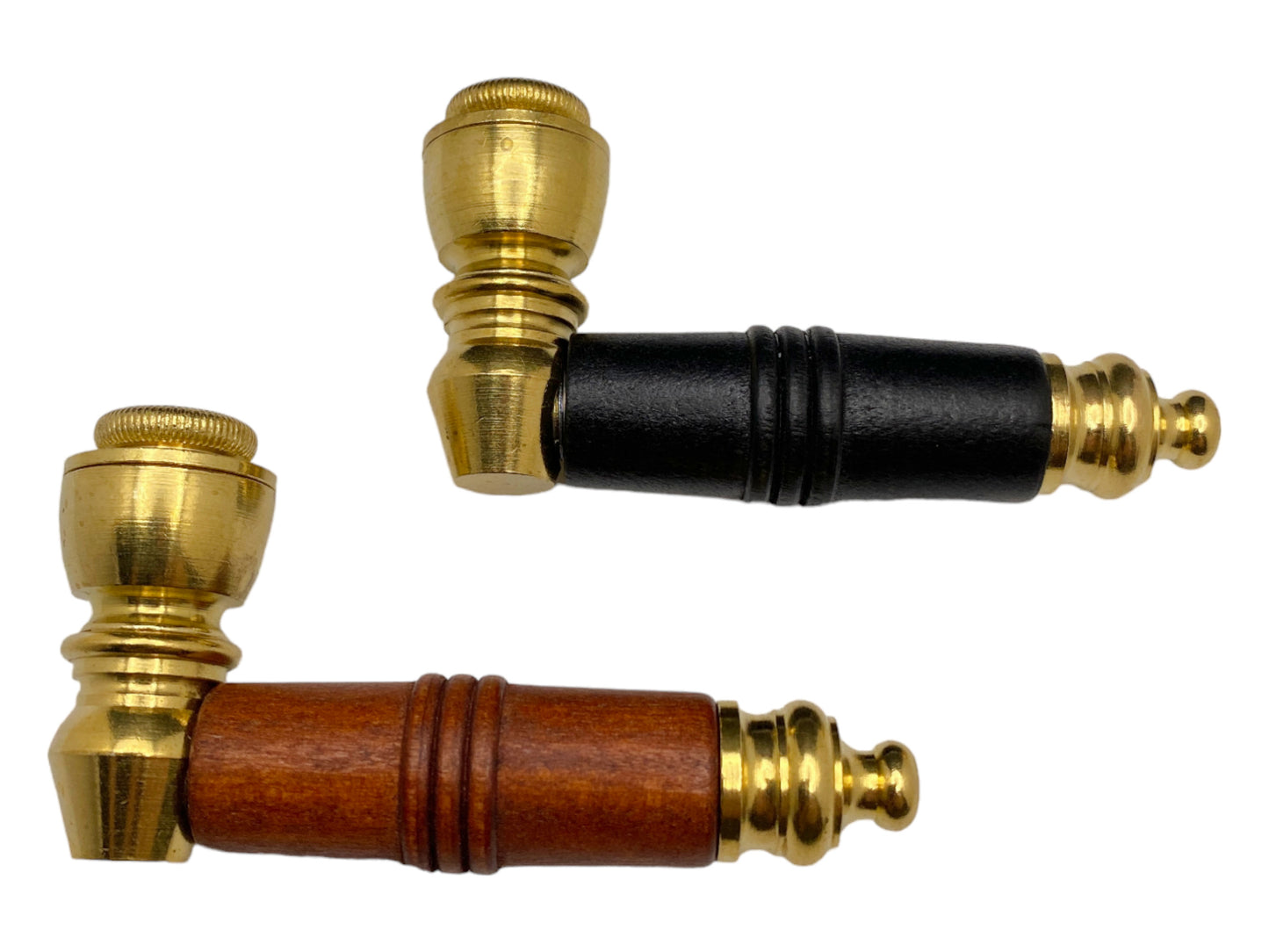 Unfinished Brass Metal Hand Pipe with Wood Tube