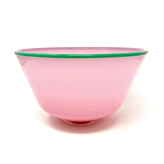 90's Pink Glass Bowl by John Burchetta