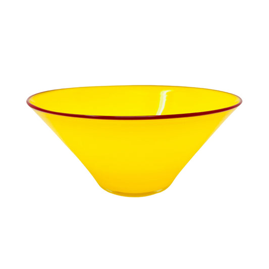 90's Yellow Glass Bowl by John Burchetta