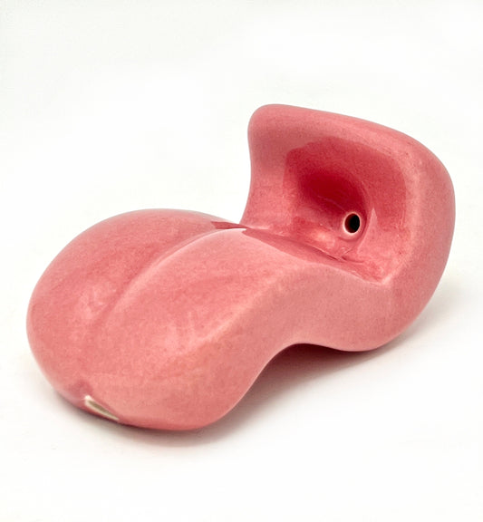 Hand Made Glazed Ceramic Tongue Pipe