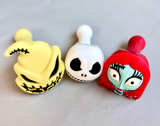 Nightmare Before Christmas Silicone Pipes | Jack, Sally & Oogie Boogie | Comes with Glass Bowl Insert