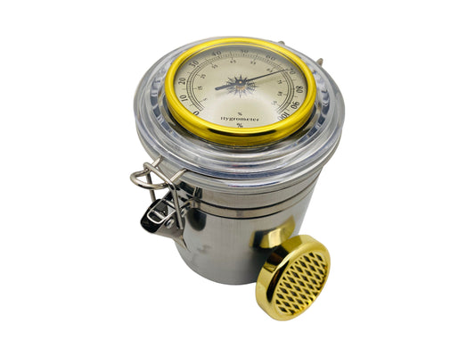 Metal Hygrometer Stash Jar with Humidifier