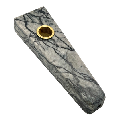 Spiderweb Jasper (Black Webstone) Crystal Pipe